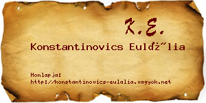 Konstantinovics Eulália névjegykártya